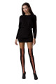 Collant Style Cuissardes Noir et Rouge Passion bas et collants