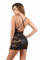 Robe Courte Taille 38 Wetlook Dentelle Noire Dos Nu Spazm Clubwear By Soisbelle