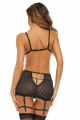 Ensemble Soutien Gorge Chainettes Jupe Porte Jarretelles et String 3 Pièces René Rofé