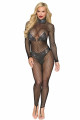 Combi Bodystocking Résille Ggrosse Maille Finition Strass Dreamgirl