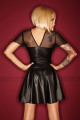 Robe Courte Fetish Wetlook et Tulle Transparent Noir HandMade