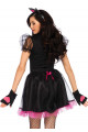 Costume Pretty Kitty Noire et Rose 4 Pieces Leg Avenue