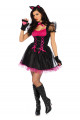 Costume Pretty Kitty Noire et Rose 4 Pieces Leg Avenue