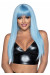 Perruque Frange Longue 60 Cm Bleu argent 