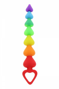 Stimulateur anal Rainbow Heart Beads - Toyjoy Toy Joy