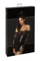 Robe Sexy ClubWear Libertin Harmonia Wetlook et Dentelle avec Manchettes Noir HandMade