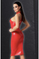 Robe Mi Longue Wetlook Moulante Fetish Rouge Orgia