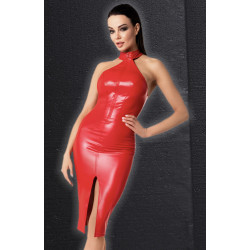 Robe Mi Longue Wetlook Moulante Fetish Rouge Orgia