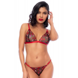 Ensemble à Coeurs Sexy Saint Valentin Noir et Rouge 2 pièces 