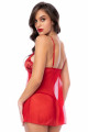 Nuisette Babydoll Sexy Rouge et String Assorti Mapalé