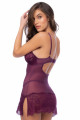 Nuisette Dentelle Bordeaux et String Assorti Mapalé