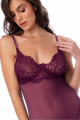 Nuisette Dentelle Bordeaux et String Assorti Mapalé