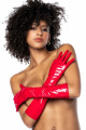 Gants en vinyle rouge - MAL125GLRD