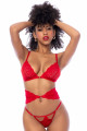 Ensemble Rouge Mini Corset 3 Pièces Mapalé