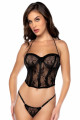 Ensemble Bustier et String Dentelle Noire Sexy Chic Mapalé