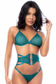 Ensemble 3 Pièces Corset Vert Sexy Chic Mapalé