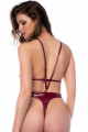 Body String Fetish Laçage Corset Cotés Vinyle Bordeaux Dos Nu Mapalé