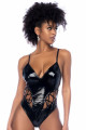 Body String Fetish Laçage Corset Cotés Vinyle Noir Dos Nu Mapalé