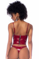 Ensemble Bustier Vinyle Bordeaux Fetish 2 Pièces Mapalé