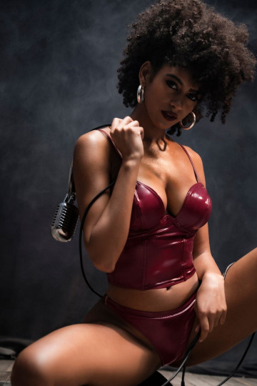 Ensemble Bustier Vinyle Bordeaux Fetish 2 Pièces