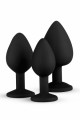 Kit Entrainement Anal 3 Butt Plugs Noir EasyToys