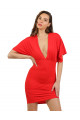 Robe Opaque Rouge Moulante Sexy Chic