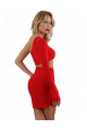 Robe Rouge Asymetrique Moulante Sexy Chic