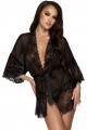 Peignoir Kilono Court Transparent Midnight Kiss by Kissable Kissable