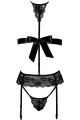 Ensemble Bondage Porte jarretelles Black Set 4 Pièces by Kissable Kissable