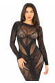 Robe Lingerie Transparente Manches Longues