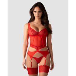 Corset et String Cupide Desir Rouge