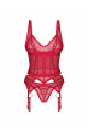 Corset et String Cupide Desir Rouge Obsessive