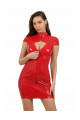 Robe Rouge Vinyle Zip Devant