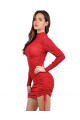 Robe Rouge Pailletée Manches Longues