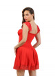 Robe Lycra et Dentelle Evasée Rouge