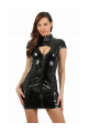 Robe Noire Vinyle Zip Devant Spazm Clubwear By Soisbelle