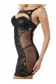 Robe ClubWear Sexy WetLook Filet Résille Noire