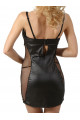 Robe ClubWear Sexy WetLook Filet Résille Noire