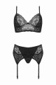 Soutien-gorge tulle et dentelle noir V-10711 - Axami