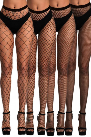 Lot 4 Collants Résille Noir