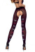Collants Ouverts Couture Motif Fantaisie Noeuds 20 Deniers Noir