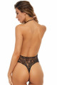 Body String Lanières Strappy Résille Fantaisie Noir René Rofé