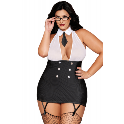 Costume GT Sexy Secrétaire Fesses Nues Coquine et Libertine 2 Pièces