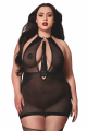 Nuisette Transparente Fetish Grande Taille Mini Jarretelles et Fouet Dreamgirl