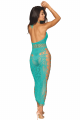 Robe Lingerie Longue Résille Fantaisie Turquoise Ouverte sur les Cotés Dreamgirl