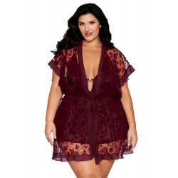 Nuisette et Peignoir Grande Taille Aubergine