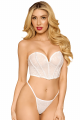 Bustier Blanc Perles et Strass Bretelles Transparentes Amovibles Dreamgirl