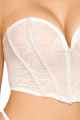 Bustier Blanc Perles et Strass Bretelles Transparentes Amovibles Dreamgirl