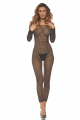 Combinaison Bodystocking Ouverte à l'Entrejambe Noir René Rofé