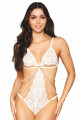 Body blanc avec perles et chainettes - DG13310WHT